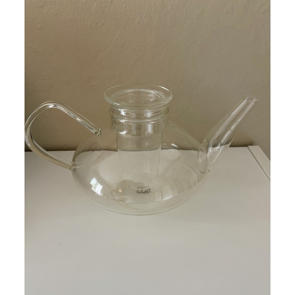 Vintage Schott Verran Clear  Glass Teapot  W/ Infuser  & Lid Jenaer Glas German